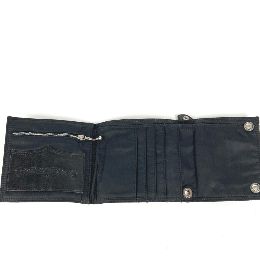 CHROME HEARTS クロムハーツ ロゴ コンパクトウォレット 3つ折り財布 ブラック メンズ【中古】 |  | 08