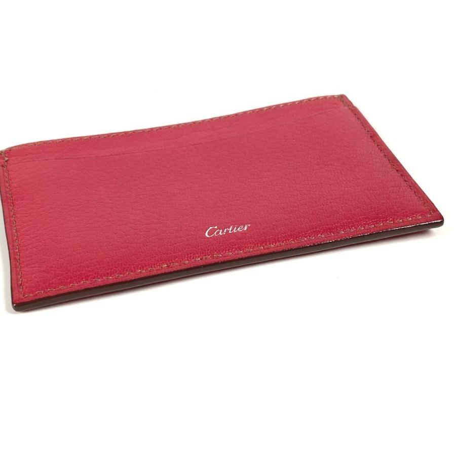 CARTIER カルティエ ロゴ 名刺入れ パスケース カードケース レッド系 ユニセックス【中古】 | Cartier | 05