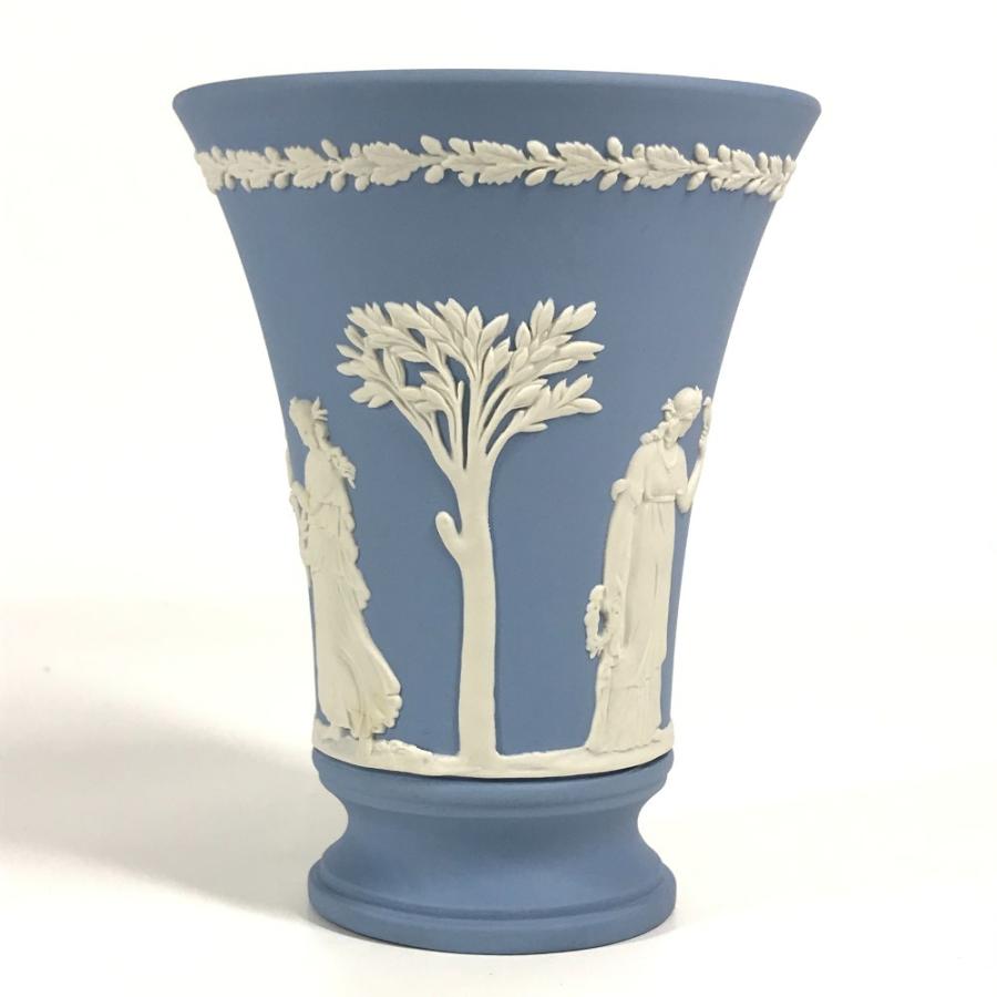 美品 WEDGWOOD ウエッジウッド ロゴ フラワーベース インテリア 花瓶 ブルー ユニセックス【中古】 |  | 02