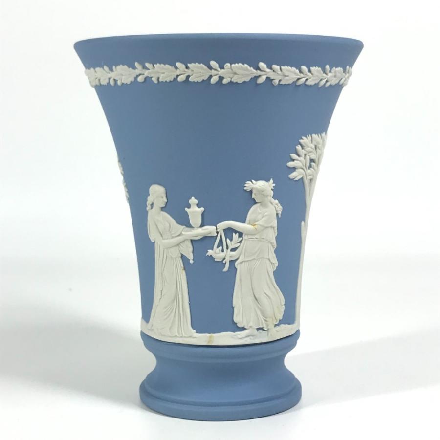 美品 WEDGWOOD ウエッジウッド ロゴ フラワーベース インテリア 花瓶 ブルー ユニセックス【中古】 |  | 03