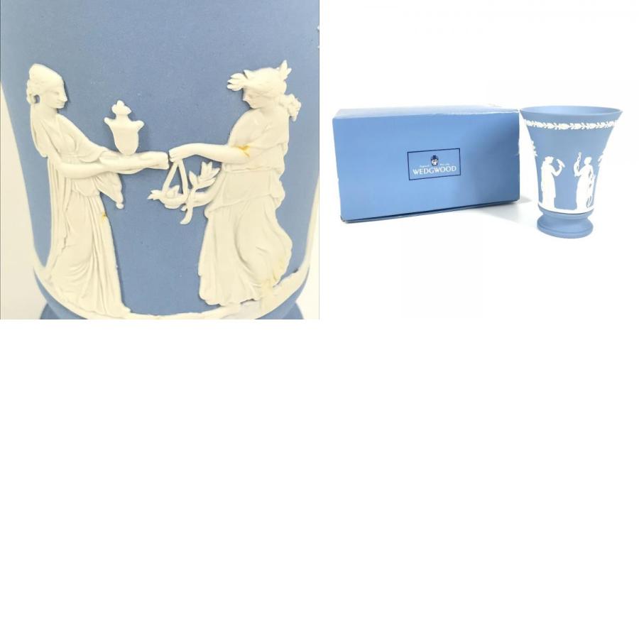 美品 WEDGWOOD ウエッジウッド ロゴ フラワーベース インテリア 花瓶 ブルー ユニセックス【中古】 |  | 09