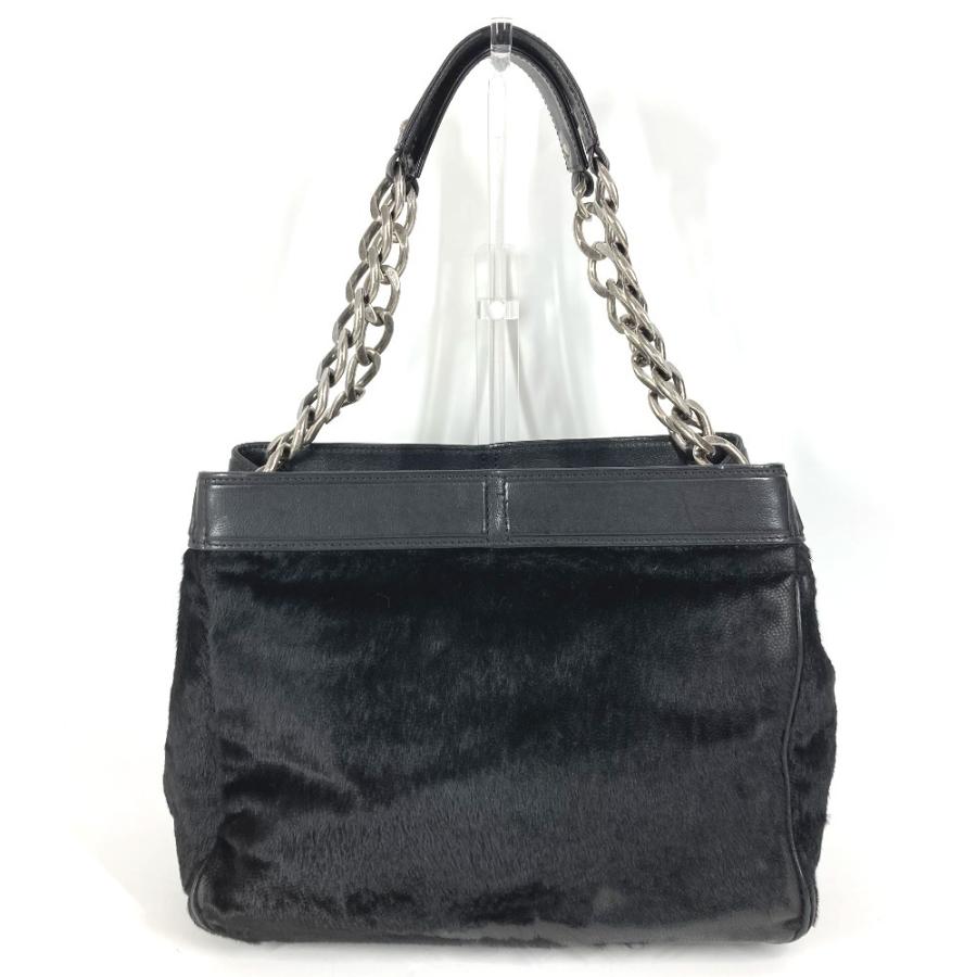 CHANEL シャネル CC ココマーク ロゴ  カバン 肩掛け ハンドバッグ トートバッグ Wチェーン ショルダーバッグ ブラック レディース【中古】 | CHANEL | 01