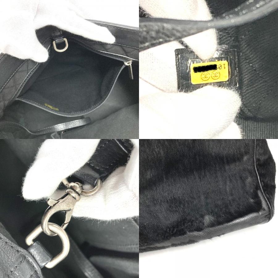 CHANEL シャネル CC ココマーク ロゴ  カバン 肩掛け ハンドバッグ トートバッグ Wチェーン ショルダーバッグ ブラック レディース【中古】 | CHANEL | 08