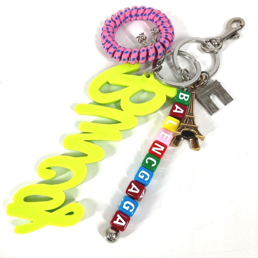 BALENCIAGA バレンシアガ 8290032 チャーム キーリング BLNCG ロゴ バッグチャーム キーホルダー マルチカラー ユニセックス【中古】 | BALENCIAGA | 01
