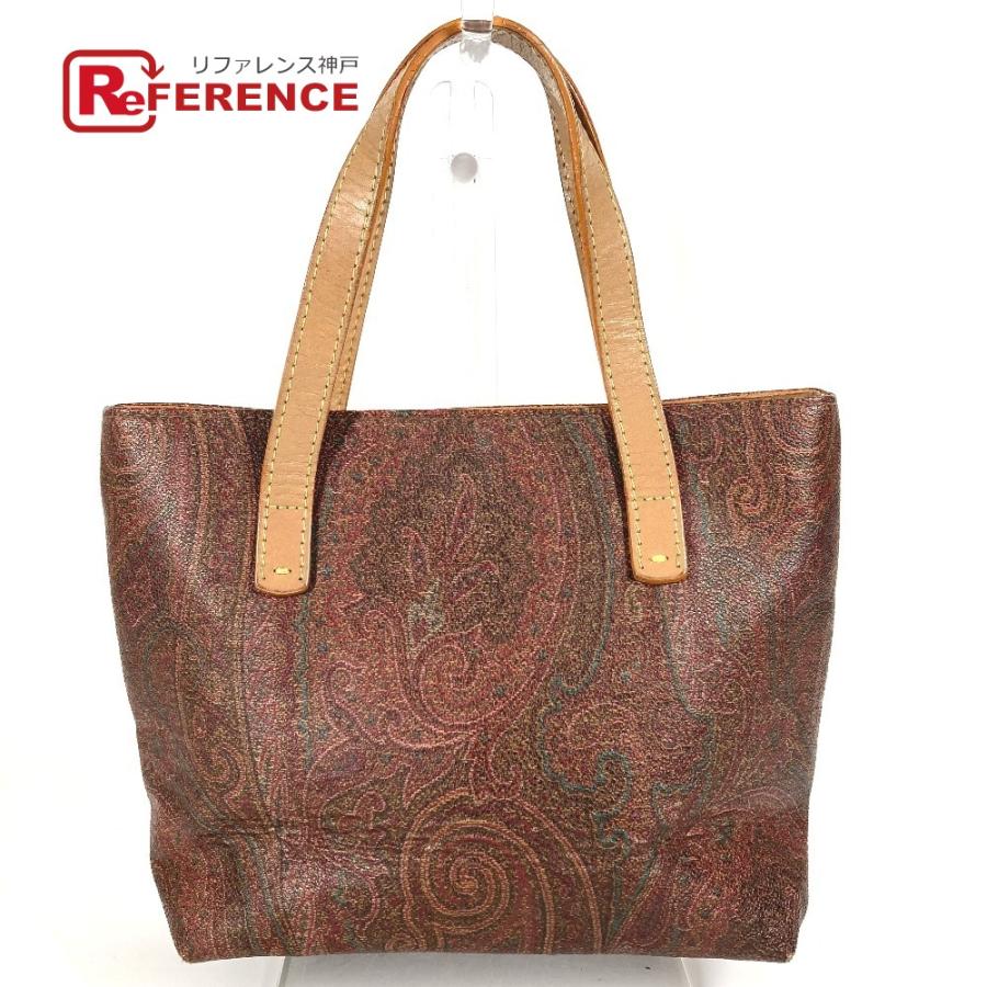 ETRO エトロ ペイズリー柄 ロゴ カバン トートバッグ  ハンドバッグ ブラウン系 ユニセックス【中古】 | ETRO