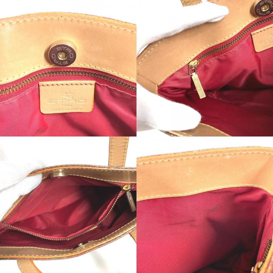 ETRO エトロ ペイズリー柄 ロゴ カバン トートバッグ  ハンドバッグ ブラウン系 ユニセックス【中古】 | ETRO | 09