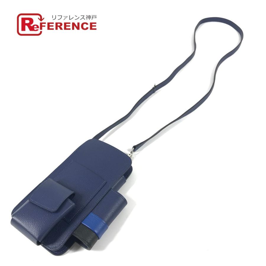 美品 HERMES エルメス WAY ウェイ ポーチ ショルダーバッグ iphoneケース アイフォン スマホケース スマートフォンケース ブルー【中古】 | HERMES