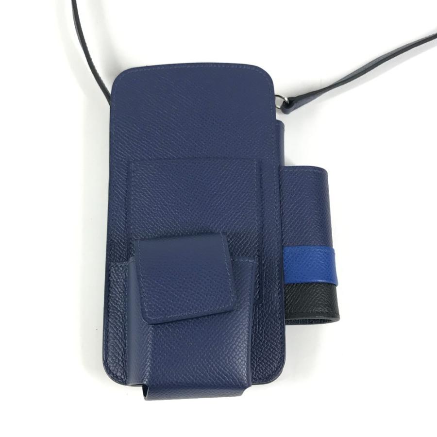 美品 HERMES エルメス WAY ウェイ ポーチ ショルダーバッグ iphoneケース アイフォン スマホケース スマートフォンケース ブルー【中古】 | HERMES | 01