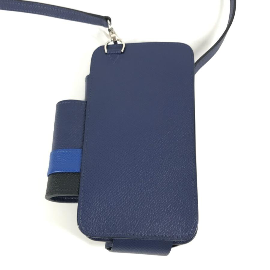 美品 HERMES エルメス WAY ウェイ ポーチ ショルダーバッグ iphoneケース アイフォン スマホケース スマートフォンケース ブルー【中古】 | HERMES | 02