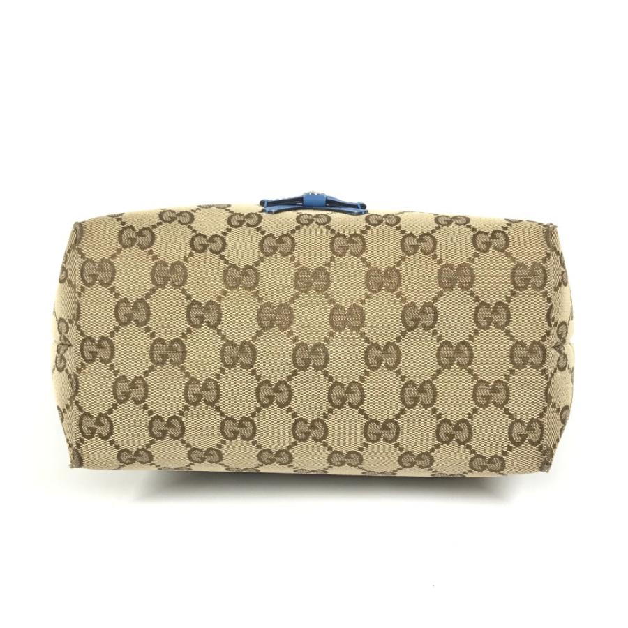 GUCCI グッチ 271101 パパガッロ オウム チャーム付き トートバッグ GG ハンドバッグ ブルー レディース【中古】 | GUCCI | 04