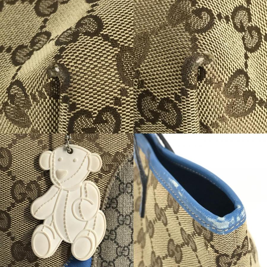 GUCCI グッチ 271101 パパガッロ オウム チャーム付き トートバッグ GG ハンドバッグ ブルー レディース【中古】 | GUCCI | 07