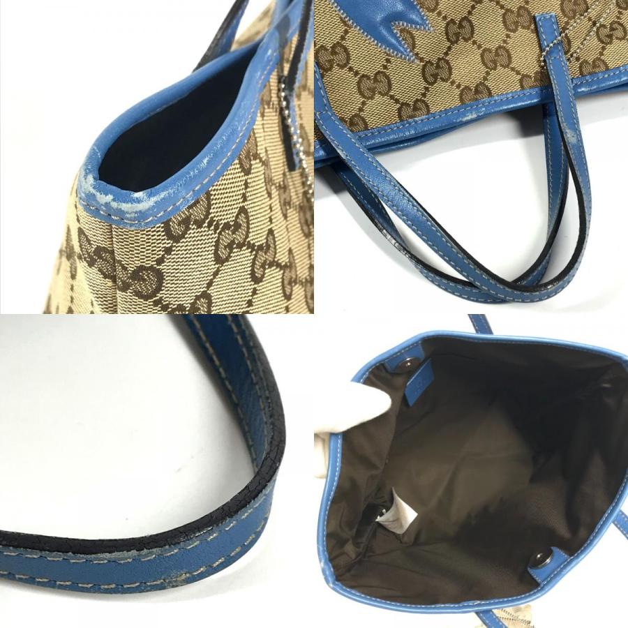 GUCCI グッチ 271101 パパガッロ オウム チャーム付き トートバッグ GG ハンドバッグ ブルー レディース【中古】 | GUCCI | 08