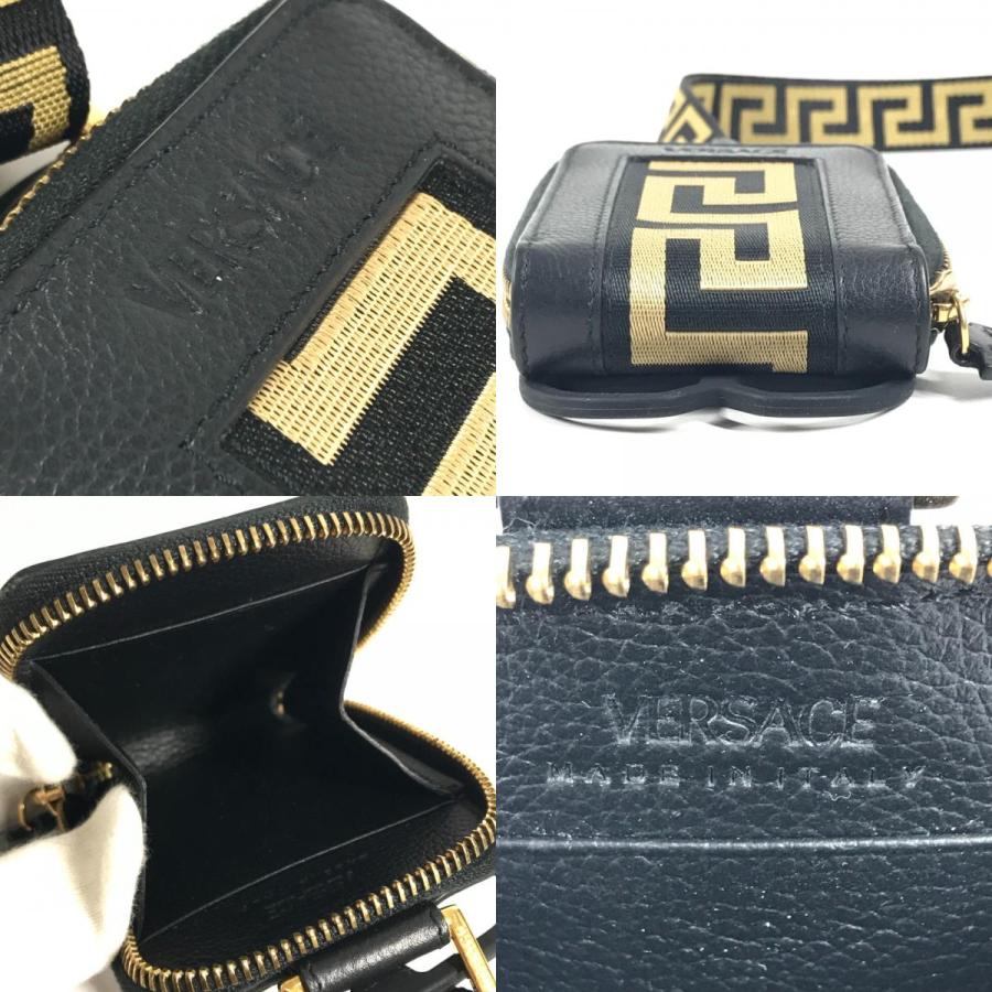 VERSACE ヴェルサーチ コインケース 財布 ポーチ ポーチ ショルダーバッグ iphoneケース スマホケース スマートフォン ブラック【中古】 |  | 08