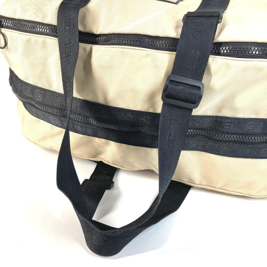CHANEL シャネル CC ココマーク ロゴ バイカラー ショルダーバッグ 肩掛け 旅行バッグ トラベルバッグ ボストンバッグ ベージュ【中古】_7