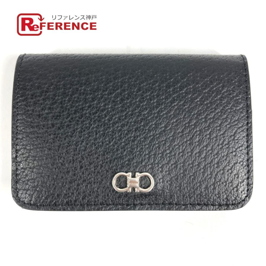 新品同様 Salvatore Ferragamo サルヴァトーレフェラガモ ロゴ ガンチーニ 財布 小銭入れ コインケース ブラック ユニセックス【中古】 | 