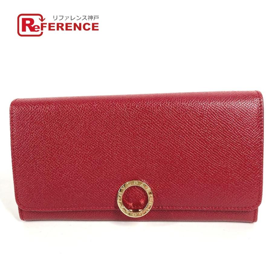 美品 BVLGARI ブルガリ ブルガリブルガリ ロゴクリップ 2つ折り フラップ ロングウォレット 長財布 レッド ユニセックス【中古】 | BVLGARI