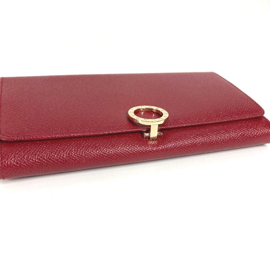 美品 BVLGARI ブルガリ ブルガリブルガリ ロゴクリップ 2つ折り フラップ ロングウォレット 長財布 レッド ユニセックス【中古】 | BVLGARI | 02