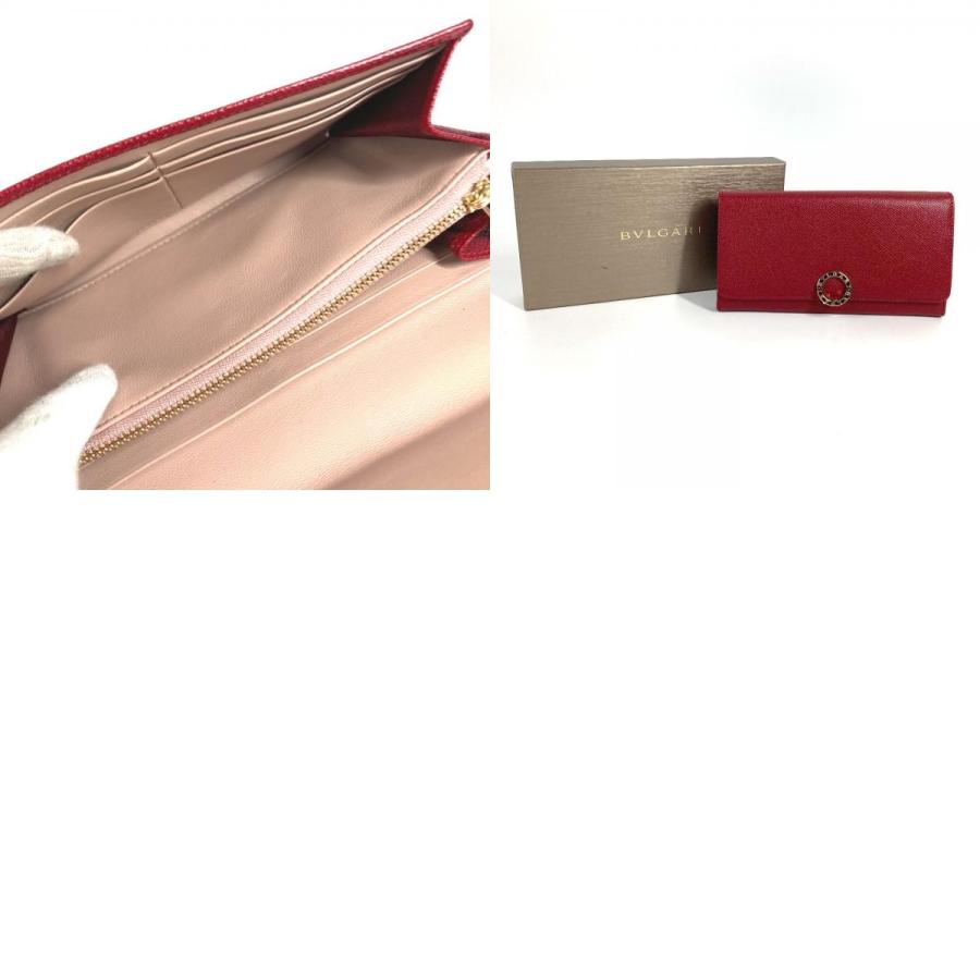 美品 BVLGARI ブルガリ ブルガリブルガリ ロゴクリップ 2つ折り フラップ ロングウォレット 長財布 レッド ユニセックス【中古】 | BVLGARI | 09
