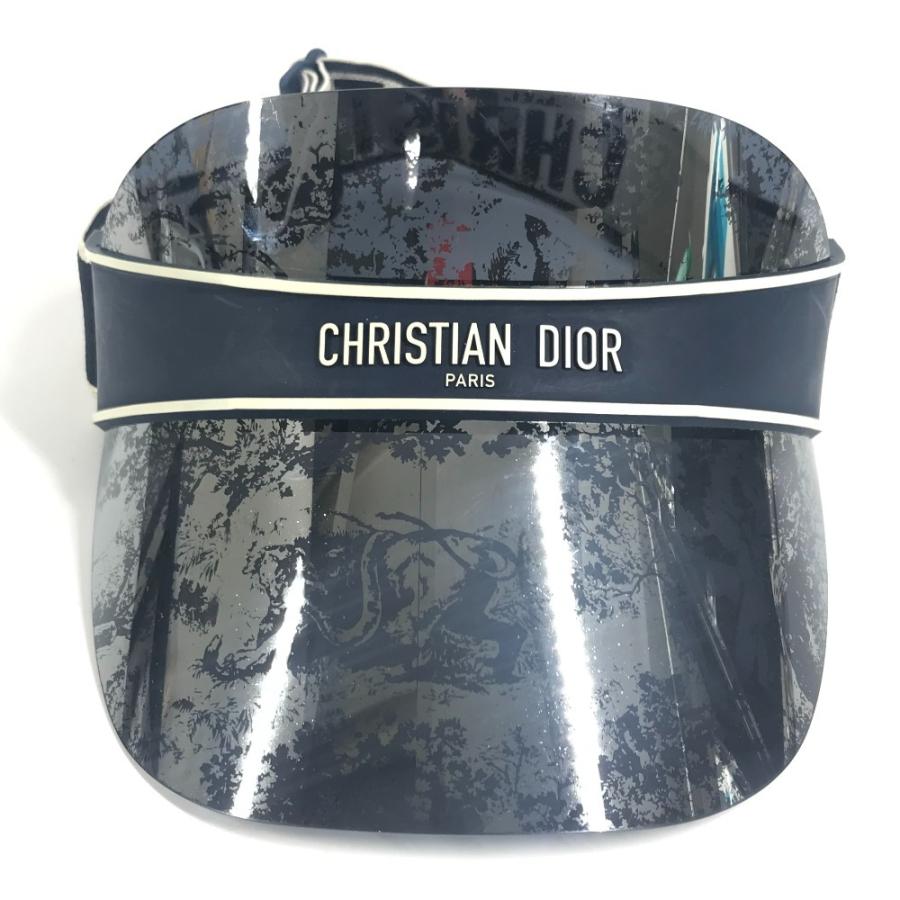 Dior ディオール ロゴ トワルドジュイ 帽子 ディオールクラブ DIOR CLUB サンバイザー ネイビー レディース【中古】 |  | 01