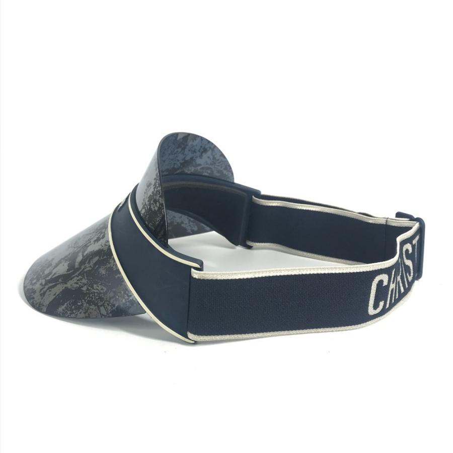 Dior ディオール ロゴ トワルドジュイ 帽子 ディオールクラブ DIOR CLUB サンバイザー ネイビー レディース【中古】 |  | 02