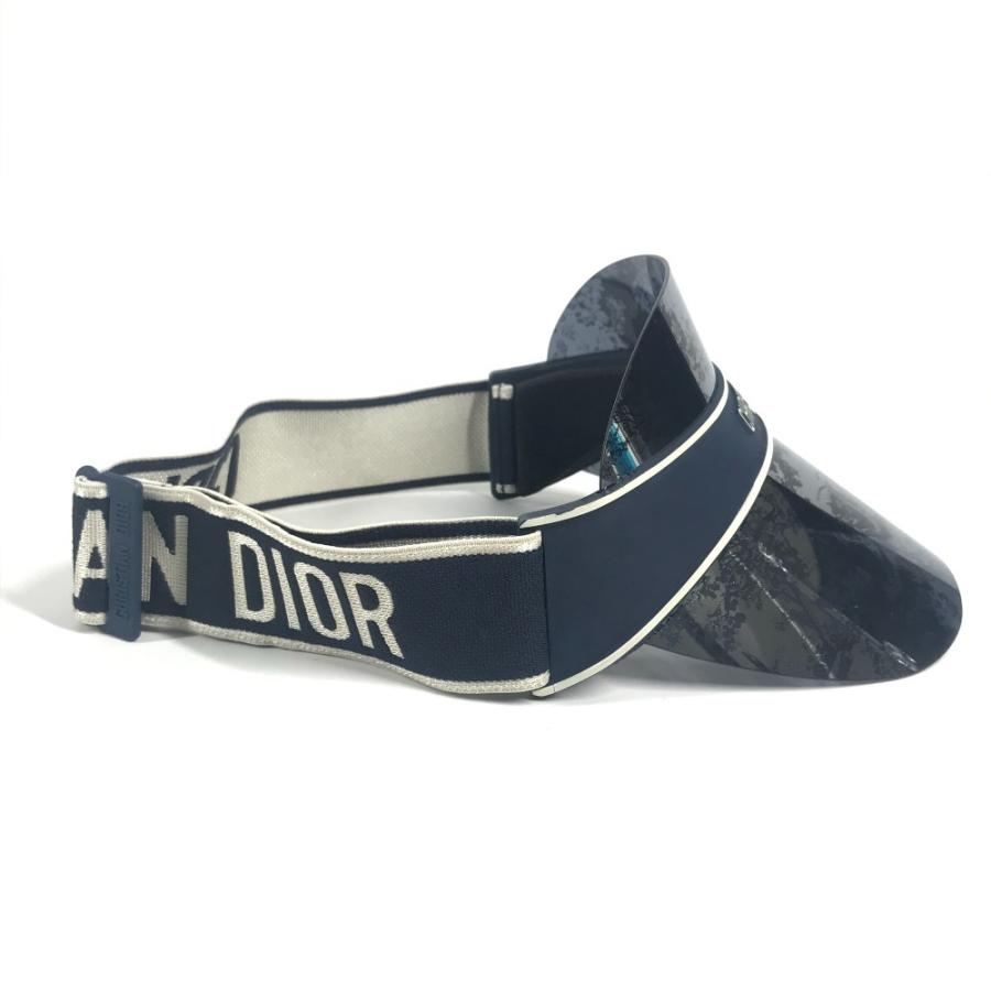 Dior ディオール ロゴ トワルドジュイ 帽子 ディオールクラブ DIOR CLUB サンバイザー ネイビー レディース【中古】 |  | 03