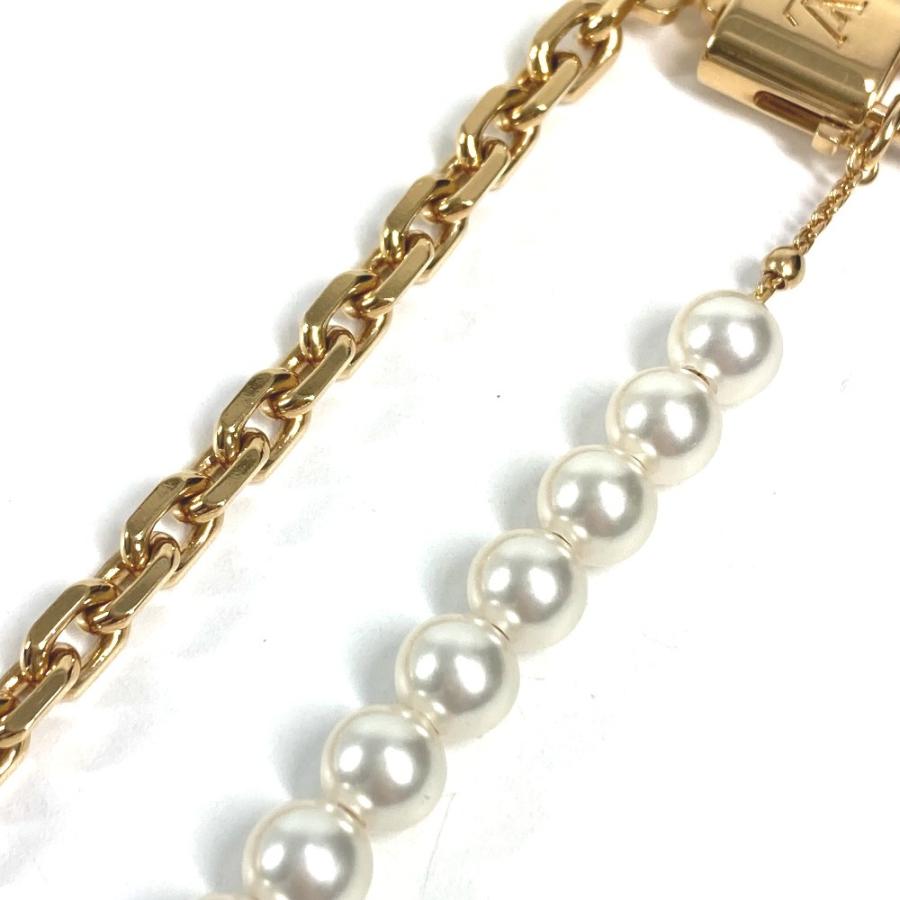 LOUIS VUITTON ルイヴィトン ネックレスパールロック 2WAY 2重ブレス ブレスレット チェーン LVロゴ ネックレス ホワイト M02977【中古】 | LOUIS VUITTON | 07