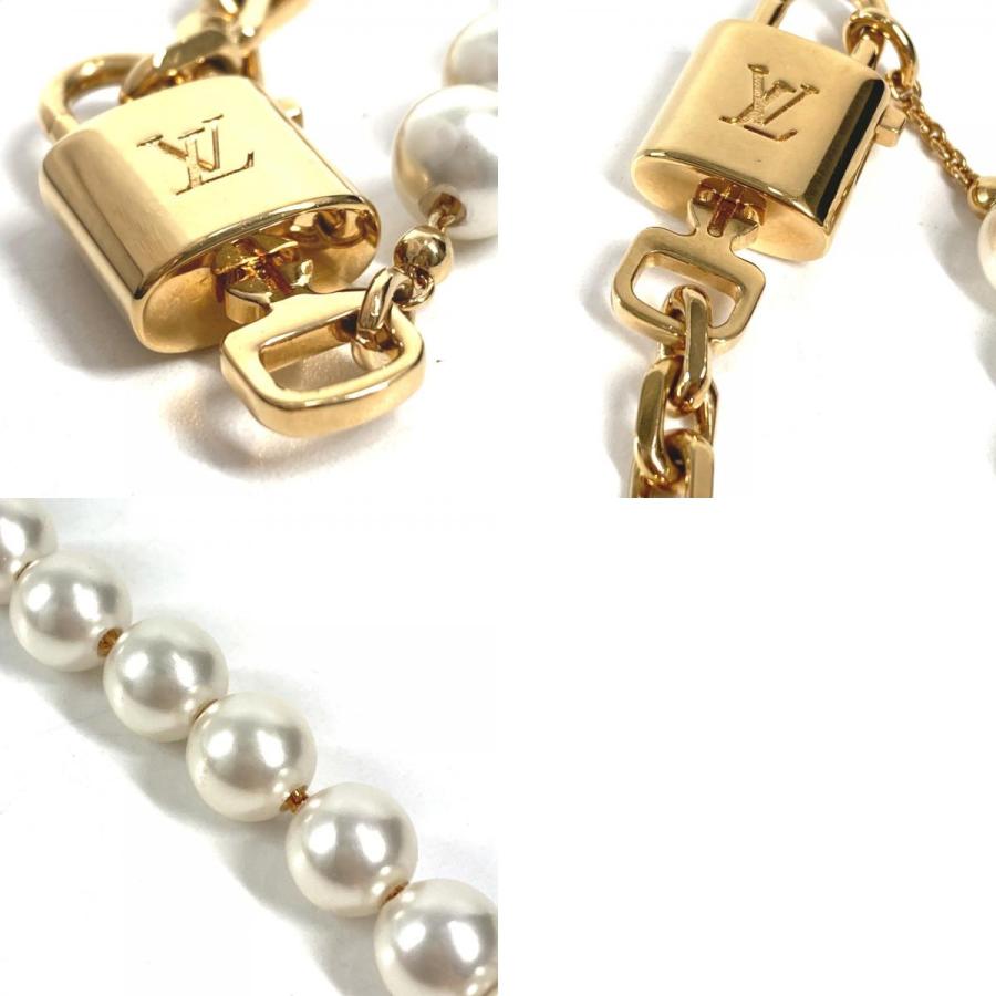 LOUIS VUITTON ルイヴィトン ネックレスパールロック 2WAY 2重ブレス ブレスレット チェーン LVロゴ ネックレス ホワイト M02977【中古】 | LOUIS VUITTON | 09