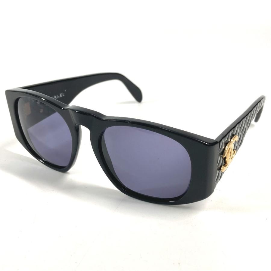 CHANEL シャネル CC ココマーク ロゴ マトラッセ キルティング めがね メガネ アイウェア 眼鏡 ヴィンテージ サングラス ブラック【中古】 | CHANEL | 01