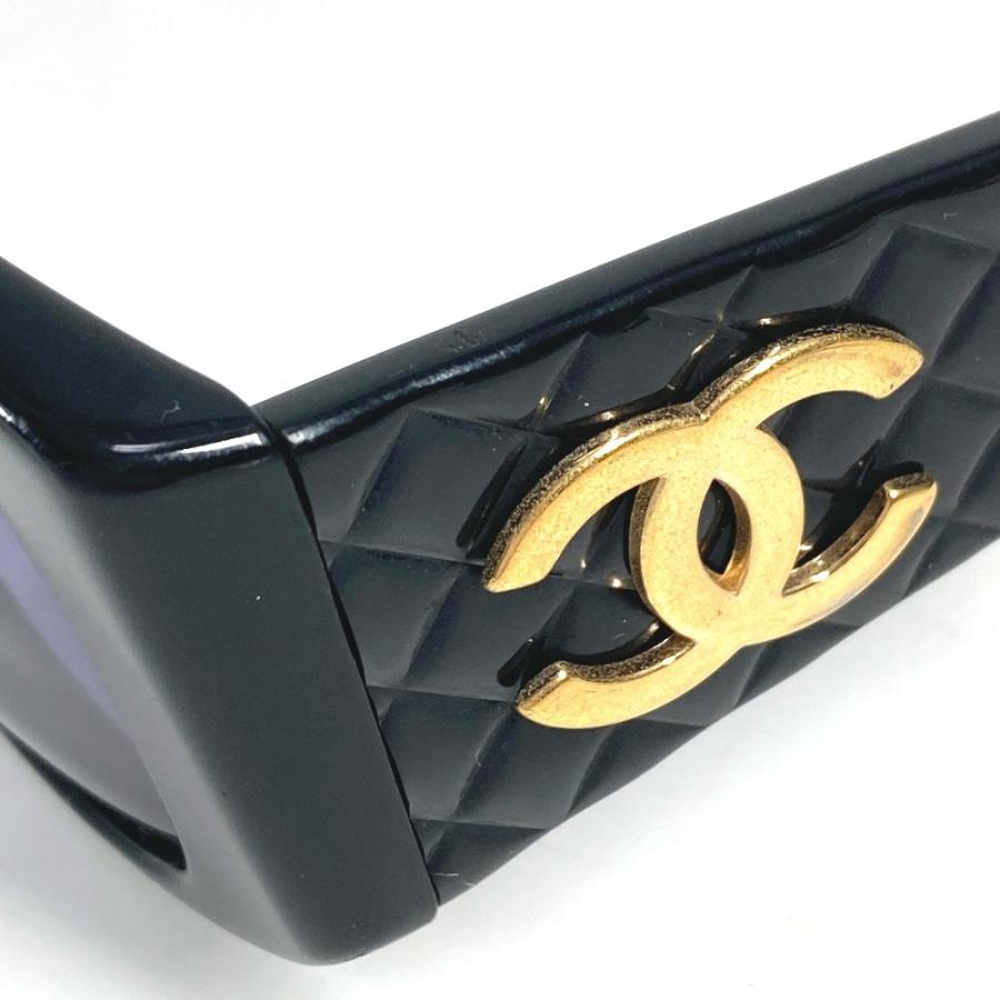 CHANEL シャネル CC ココマーク ロゴ マトラッセ キルティング めがね メガネ アイウェア 眼鏡 ヴィンテージ サングラス ブラック【中古】 | CHANEL | 04