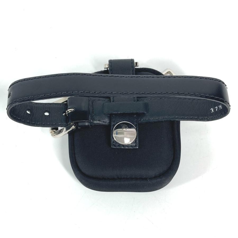 PRADA プラダ トライアングルロゴ 三角ロゴ プレート ベルト付き ミニ マルチポーチ ポーチ ブラック ユニセックス【中古】 | PRADA | 01