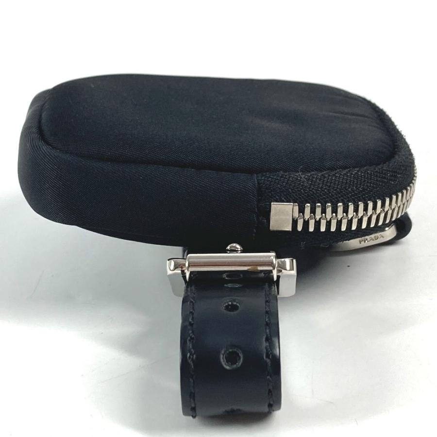 PRADA プラダ トライアングルロゴ 三角ロゴ プレート ベルト付き ミニ マルチポーチ ポーチ ブラック ユニセックス【中古】 | PRADA | 02