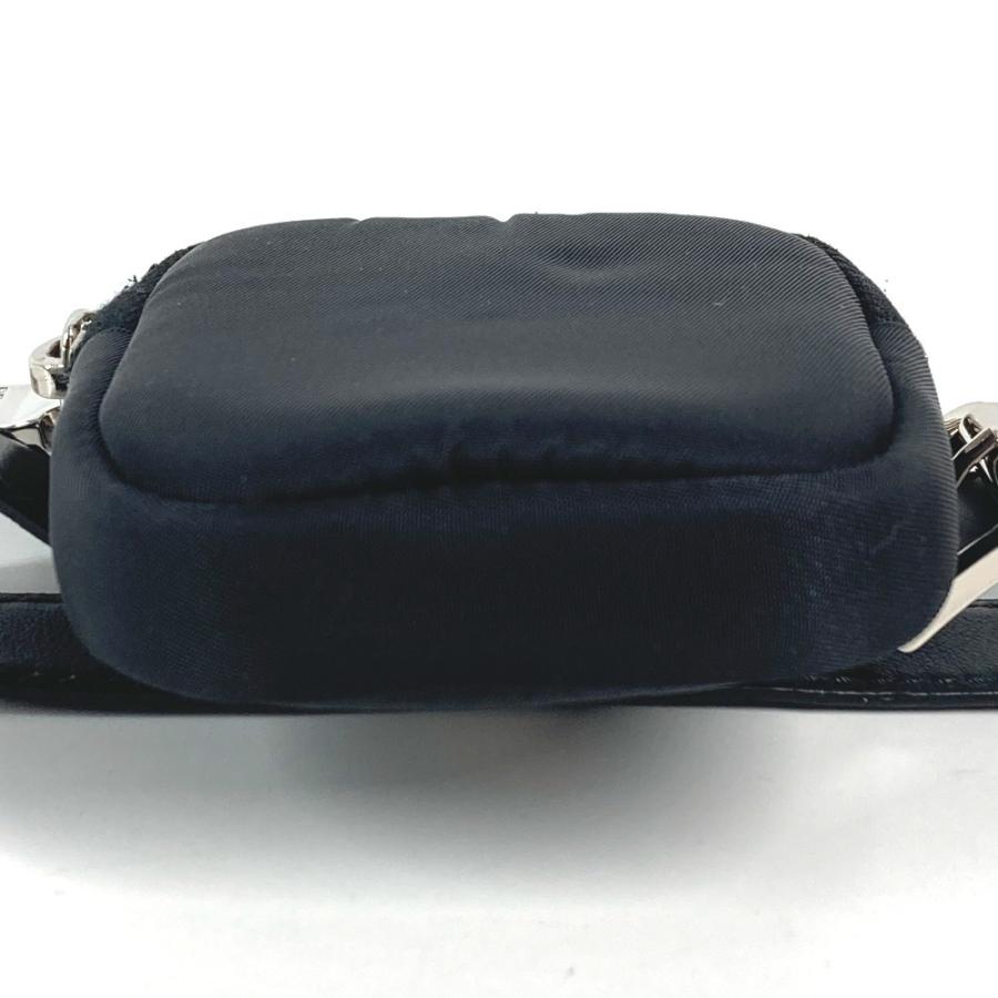 PRADA プラダ トライアングルロゴ 三角ロゴ プレート ベルト付き ミニ マルチポーチ ポーチ ブラック ユニセックス【中古】 | PRADA | 04