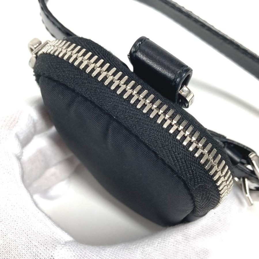 PRADA プラダ トライアングルロゴ 三角ロゴ プレート ベルト付き ミニ マルチポーチ ポーチ ブラック ユニセックス【中古】 | PRADA | 07