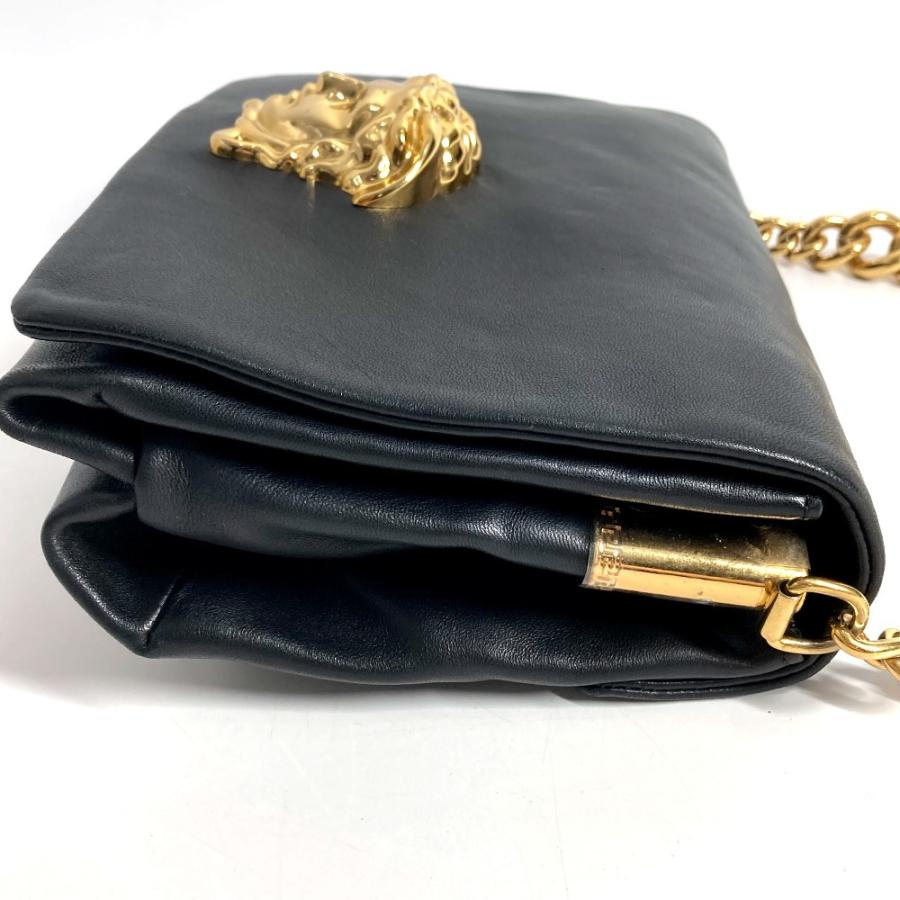 VERSACE ヴェルサーチ ロゴ メデューサ ビッグ 立体 カバン ハンドバッグ フラップ チェーンバッグ ショルダーバッグ ブラック【中古】 |  | 01