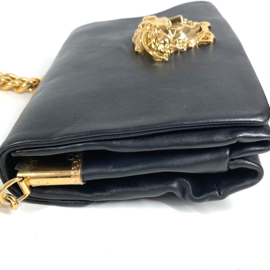VERSACE ヴェルサーチ ロゴ メデューサ ビッグ 立体 カバン ハンドバッグ フラップ チェーンバッグ ショルダーバッグ ブラック【中古】 |  | 03