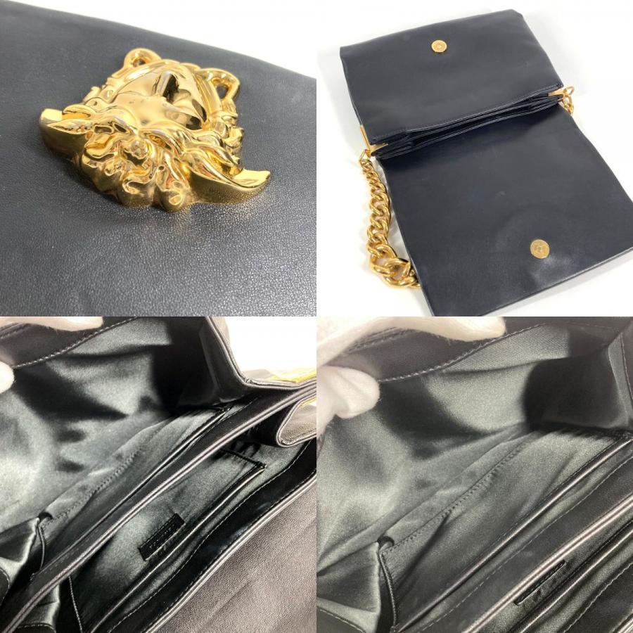 VERSACE ヴェルサーチ ロゴ メデューサ ビッグ 立体 カバン ハンドバッグ フラップ チェーンバッグ ショルダーバッグ ブラック【中古】 |  | 08