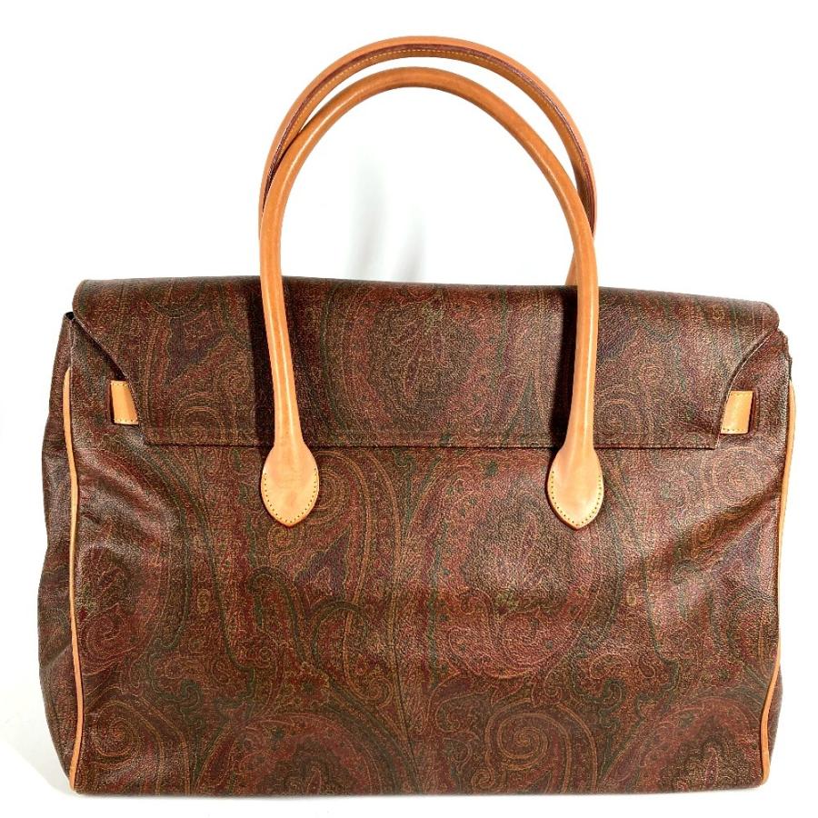 ETRO エトロ ロゴ ペイズリー柄 カバン トートバッグ ボストンバッグ フラップ ハンドバッグ ブラウン ユニセックス【中古】 | ETRO | 01