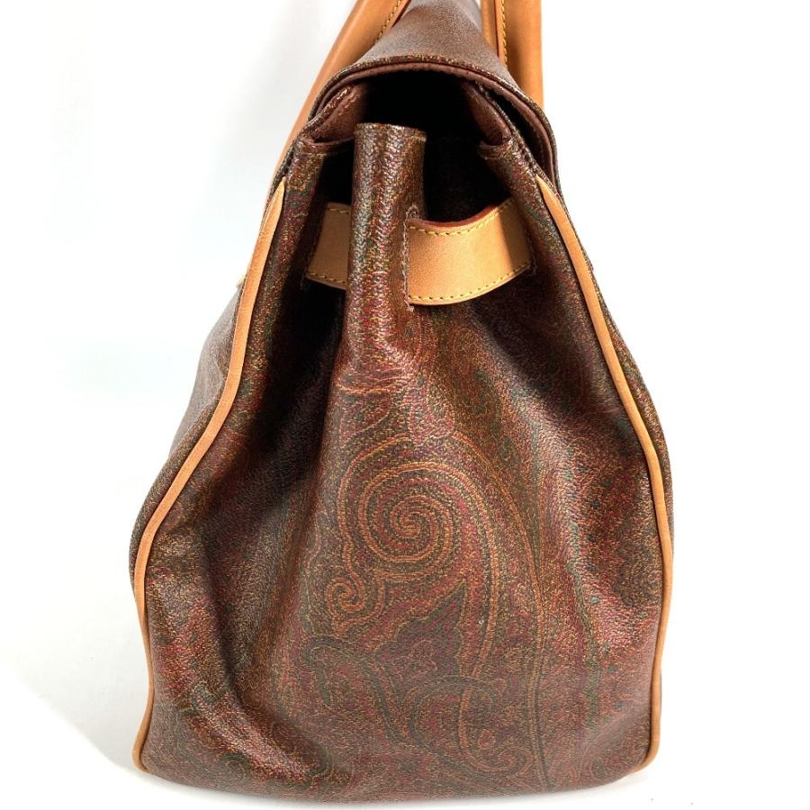 ETRO エトロ ロゴ ペイズリー柄 カバン トートバッグ ボストンバッグ フラップ ハンドバッグ ブラウン ユニセックス【中古】 | ETRO | 02