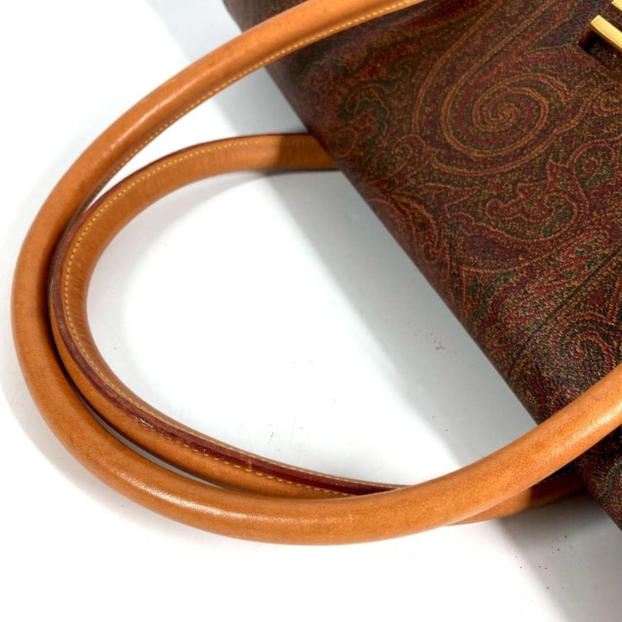 ETRO エトロ ロゴ ペイズリー柄 カバン トートバッグ ボストンバッグ フラップ ハンドバッグ ブラウン ユニセックス【中古】 | ETRO | 07