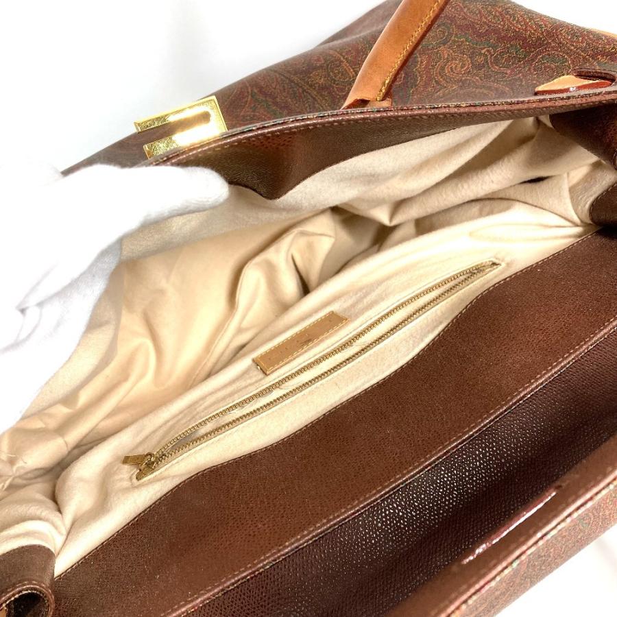 ETRO エトロ ロゴ ペイズリー柄 カバン トートバッグ ボストンバッグ フラップ ハンドバッグ ブラウン ユニセックス【中古】 | ETRO | 08