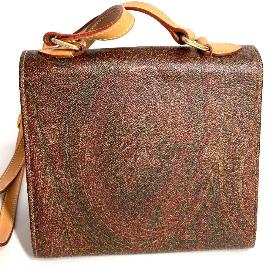 ETRO エトロ ロゴ ペイズリー柄 カバン 斜め掛け ポシェット フラップ ショルダーバッグ ブラウン レディース【中古】. | ETRO | 01