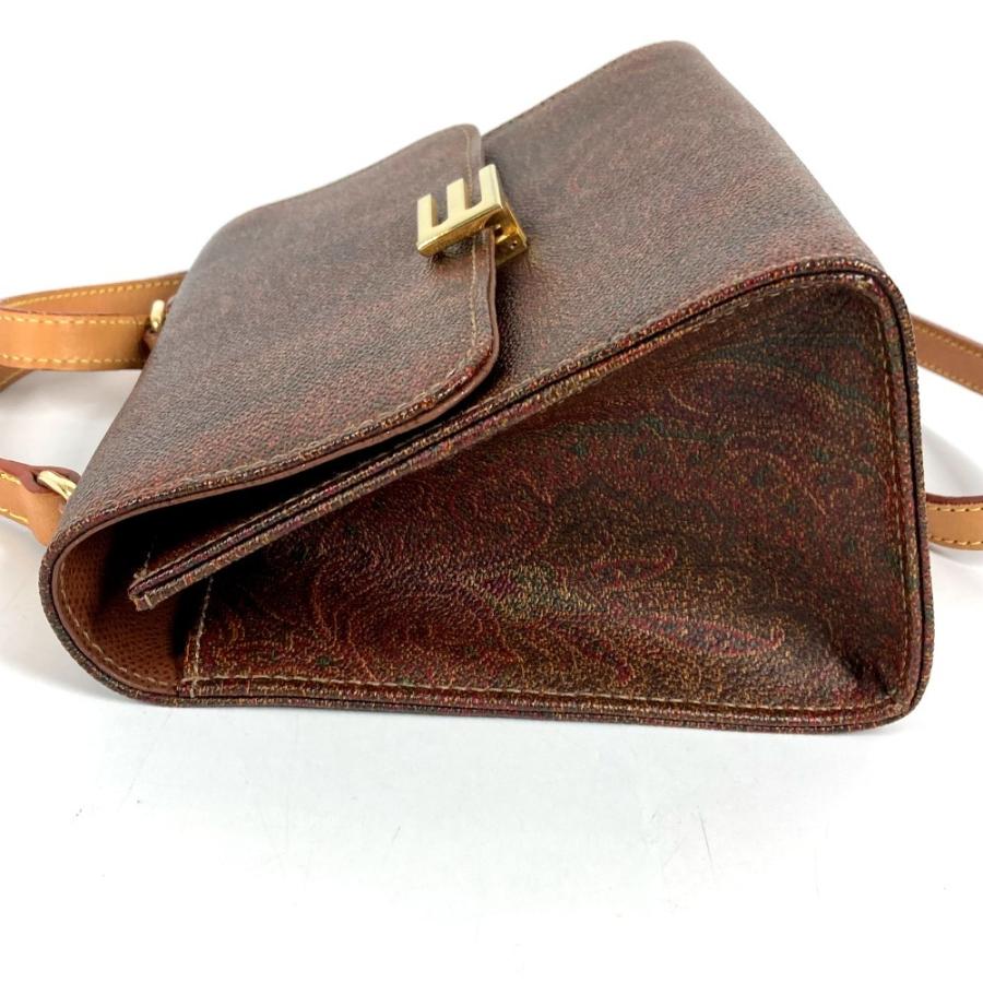ETRO エトロ ロゴ ペイズリー柄 カバン 斜め掛け ポシェット フラップ ショルダーバッグ ブラウン レディース【中古】. | ETRO | 02