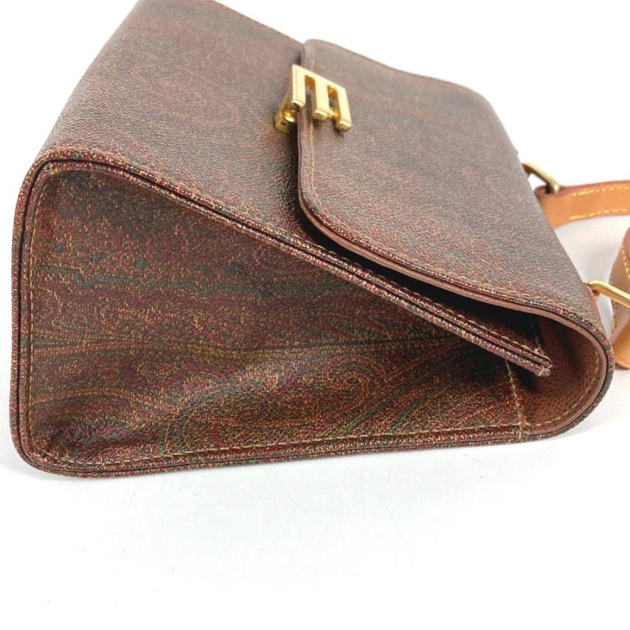 ETRO エトロ ロゴ ペイズリー柄 カバン 斜め掛け ポシェット フラップ ショルダーバッグ ブラウン レディース【中古】. | ETRO | 03