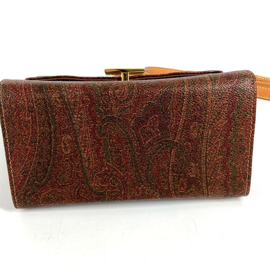 ETRO エトロ ロゴ ペイズリー柄 カバン 斜め掛け ポシェット フラップ ショルダーバッグ ブラウン レディース【中古】. | ETRO | 04