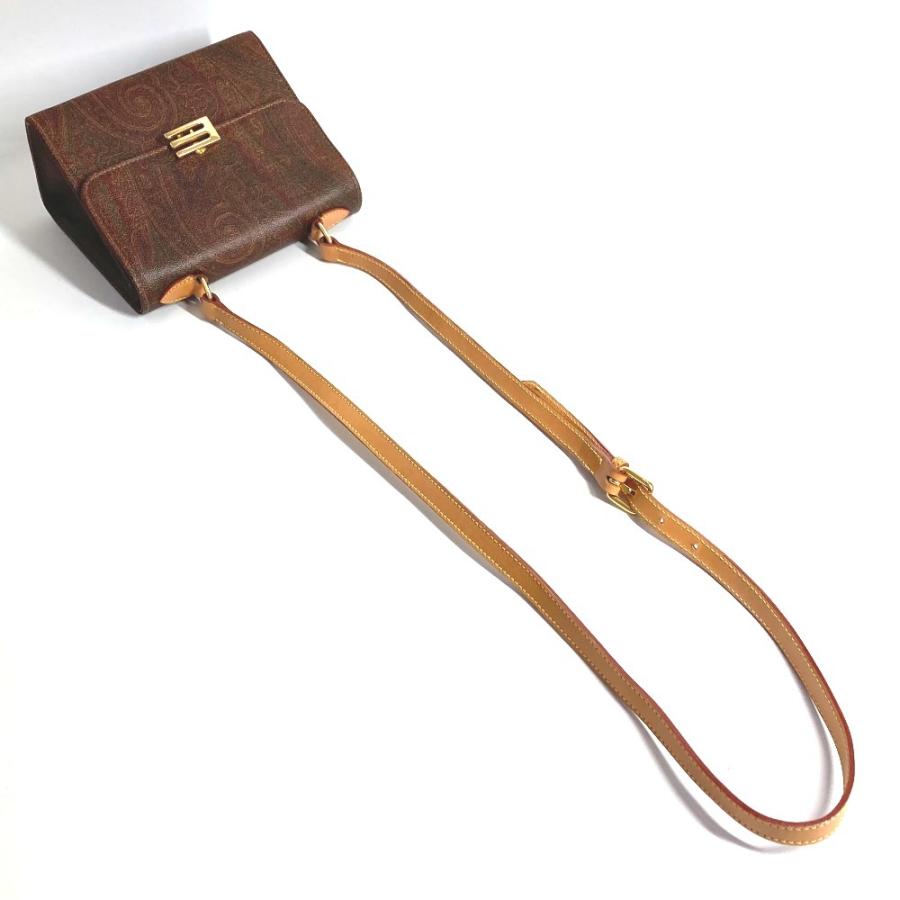 ETRO エトロ ロゴ ペイズリー柄 カバン 斜め掛け ポシェット フラップ ショルダーバッグ ブラウン レディース【中古】. | ETRO | 07