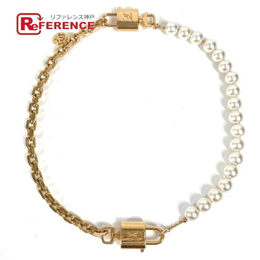 LOUIS VUITTON ルイヴィトン ネックレスパールロック 2WAY 2重ブレス ブレスレット チェーン LVロゴ ネックレス ホワイト【中古】 | LOUIS VUITTON
