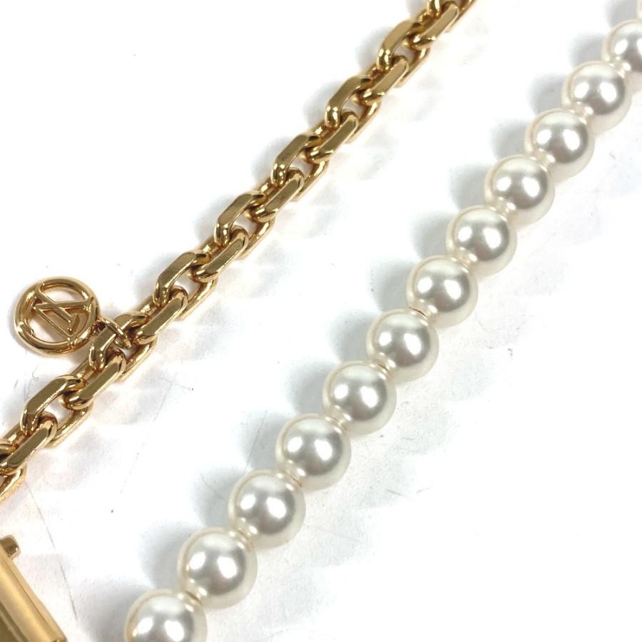 LOUIS VUITTON ルイヴィトン ネックレスパールロック 2WAY 2重ブレス ブレスレット チェーン LVロゴ ネックレス ホワイト【中古】 | LOUIS VUITTON | 08