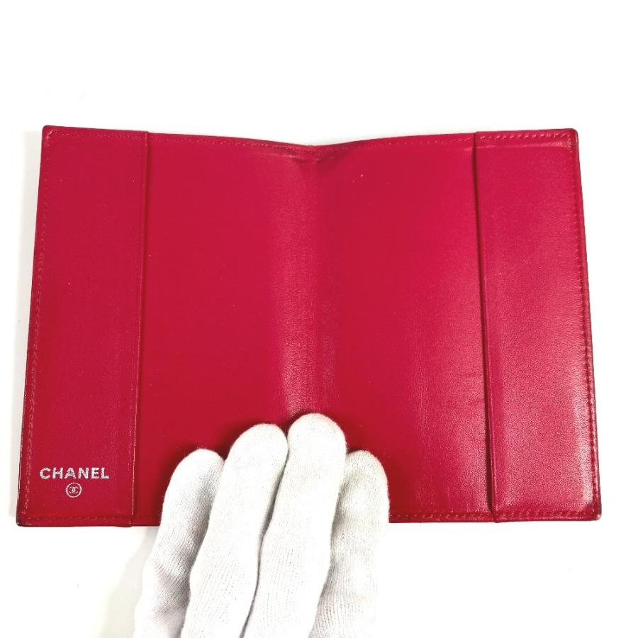 CHANEL シャネル CC ココマーク ロゴ マトラッセ キルティング 2つ折り カバー ステーショナリー パスポートケース レッド 【中古】 | CHANEL | 02