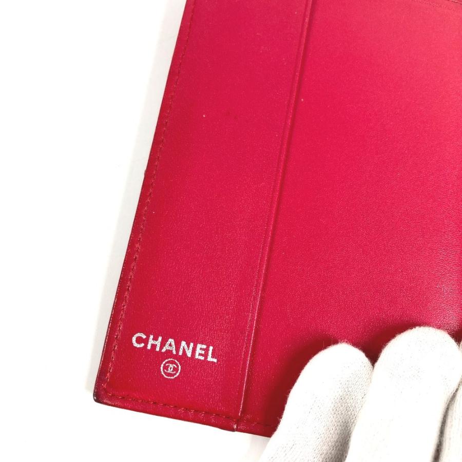 CHANEL シャネル CC ココマーク ロゴ マトラッセ キルティング 2つ折り カバー ステーショナリー パスポートケース レッド 【中古】 | CHANEL | 03