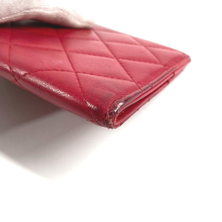 CHANEL シャネル CC ココマーク ロゴ マトラッセ キルティング 2つ折り カバー ステーショナリー パスポートケース レッド 【中古】 | CHANEL | 07